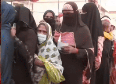 some women is in black cloth.